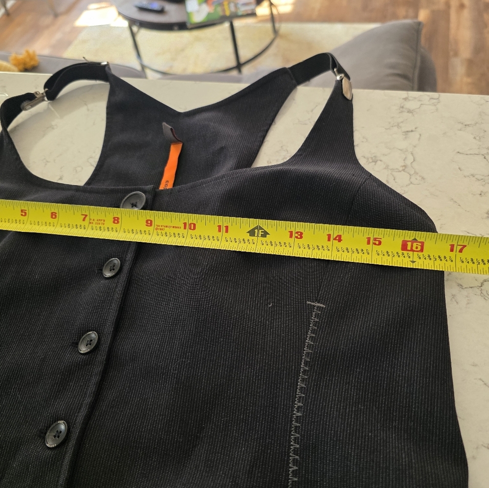 Womens Cop. Copine Vest Shirt Size 42  Futuristic Avant Garde Black, Gray Pinstr - Picture 8 of 12
